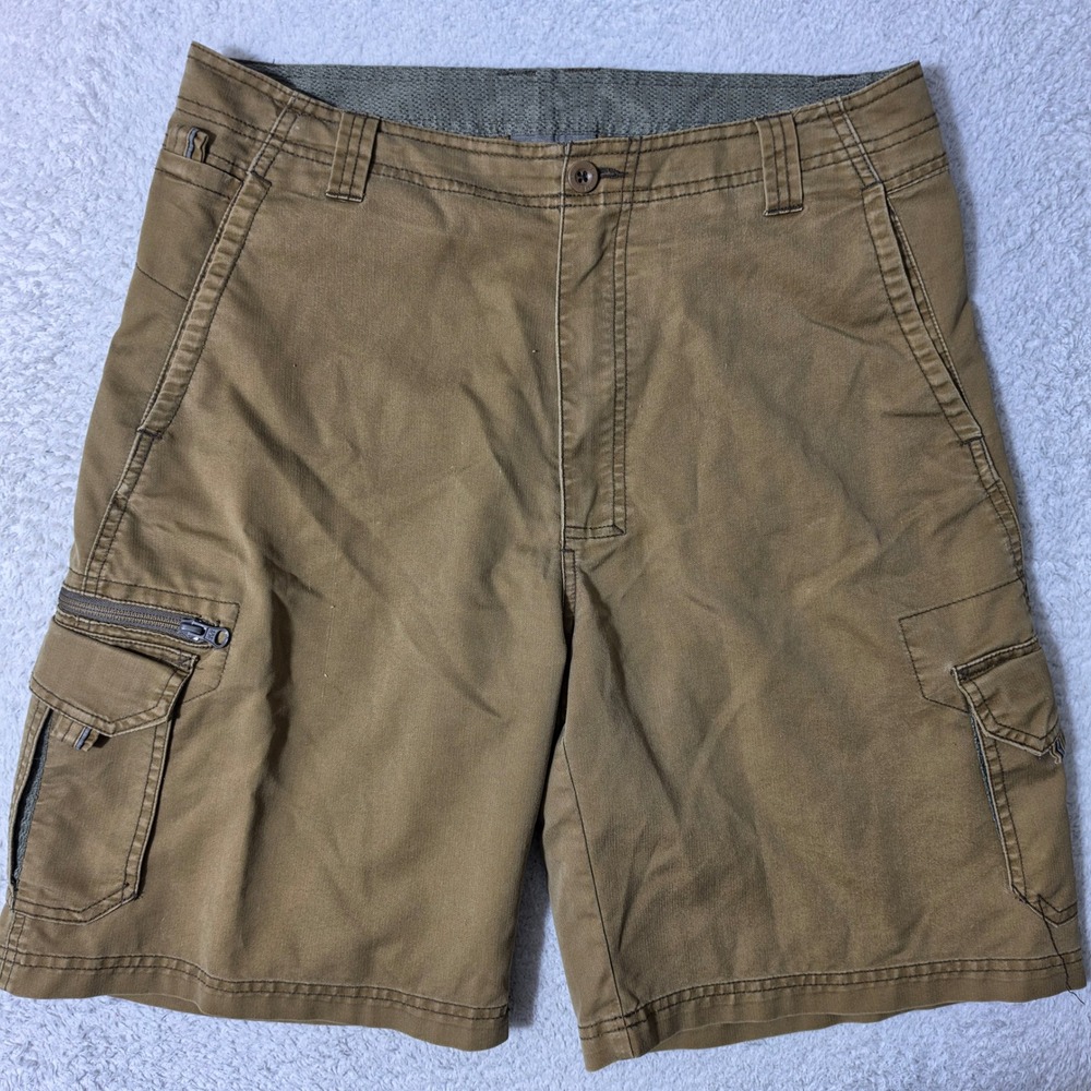 VTG REI Cargo‎ Shorts Mens 32/9 Brown Organic Cotton Recycled Blend